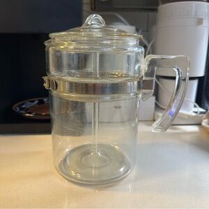 PYREX Vintage Flameware Glass Stovetop Coffee Percolator (6-9 cups)